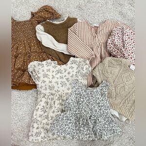 Fall girls floral and knit bundle